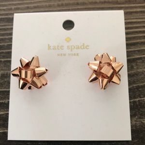 Kate Spade rose gold bow studs
